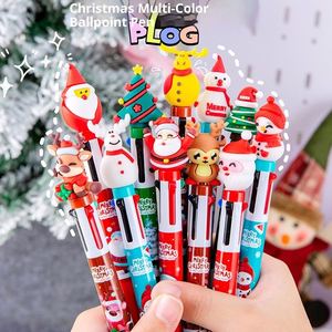 Cartoon Christmas Four-Color Plastic Ballpoint Pen Student Prize <b>Gift</b> Retractable Digital Printing <b>Gift</b> Box - Product Image 2