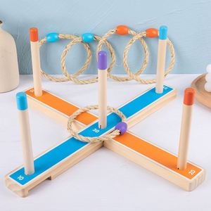 Jeux de lancer d'anneaux en bois pour enfants, pour fêtes de famille en plein air dans la cour - Product Image 3