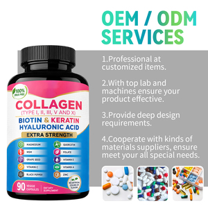 Suplementos OEM de Colágeno, Biotina <span class=keywords><strong>y</strong></span> Queratina, Ácido Hialurónico, <span class=keywords><strong>Magnesio</strong></span>, Semilla de Uva, <span class=keywords><strong>Vitamina</strong></span> <span class=keywords><strong>C</strong></span>, Pimienta Negra, Extra Fuerte, 90 <span class=keywords><strong>C</strong></span>ápsulas - Product Image 3