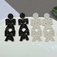 Boucles d'oreilles pendantes AHAYA, motif floral bohème, design patchwork créatif, bijoux géométriques 3D, style architectural moderne pour femme
