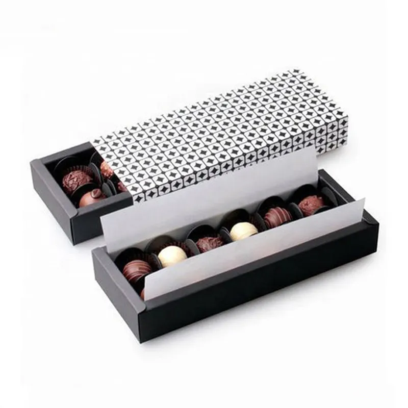 Atacado luxo personalizado chocolate embalagem caixa retângulos forma gaveta rígida magnética chocolate presente caixa branco vermelho rosa caixas