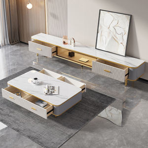 Ensemble meuble TV <span class=keywords><strong>et</strong></span> <span class=keywords><strong>table</strong></span> <span class=keywords><strong>basse</strong></span> de luxe italien bon marché populaire nouveau design <span class=keywords><strong>table</strong></span> <span class=keywords><strong>basse</strong></span> <span class=keywords><strong>et</strong></span> meuble TV en marbre de haute qualité - Product Image 5