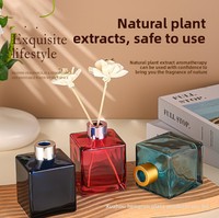 Bestseller - Bouteille d'aromathérapie carrée de 200 ml, diffuseur d'huiles essentielles coloré, verre sodocalcique transparent, soufflage entièrement automatique