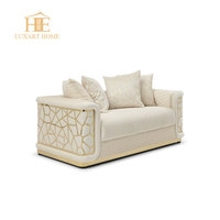Nouvelle collection 2027 : Ensemble de fauteuils de salon modernes et luxueux en velours, avec décoration en acier inoxydable, pour maison et villa