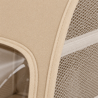 Sac à dos de transport transparent pour animaux de compagnie (jusqu'à 8 kg) avec fenêtre, design oreilles de chat, maille respirante, double bandoulière et poignée de transport manuelle