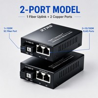 Convertidor de Medios de Fibra Óptica ZTRS 10/100M, 2 Puertos, Fibra Única SC, 20 km, para Cámara IP, CCTV, NVR, Seguridad, Telecomunicaciones, Red de Acceso