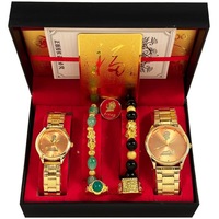 Vente en gros directe usine E-commerce Chine Coffret cadeau commémoratif Or Couple Énergie Quartz Meilleures ventes Ventes d'entreprise