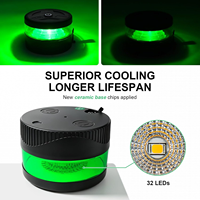 Luz Estroboscópica Verde con Batería, Base Magnética, Portátil, Recargable por USB-C, 12V/24V DC, 7 Modos de Destello, Luz de Advertencia