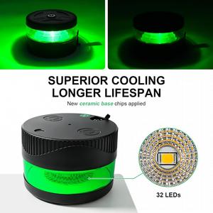 Luz Estroboscópica Verde con Batería, Base Magnética, Portátil, Recargable por USB-C, <span class=keywords><strong>12V</strong></span>/<span class=keywords><strong>24V</strong></span> <span class=keywords><strong>DC</strong></span>, 7 Modos de Destello, Luz de Advertencia - Product Image 3