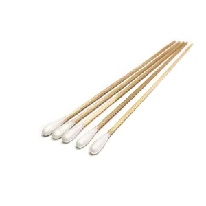 Long Single Cotton Tipped Applicators Medical Use 6 Inches Sterile Cotton Buds Container Wooden Stick Cotton Swab