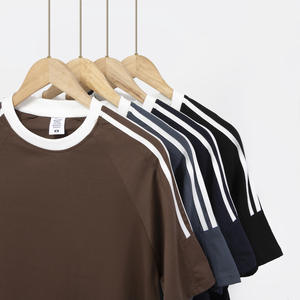 T-shirt Vintage Estiva in Filato Tinto con <span class=keywords><strong>Tre</strong></span> Barre sulla Spalla, Casual, Unisex, Taglie S-4XL - Product Image 3