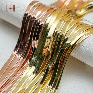 Hersteller 18k Massivgoldschmuck Herringbone-Kette Halsketten Schlangenkette Gelb Rose Echtgoldschmuck 18k mit Zertifikat
