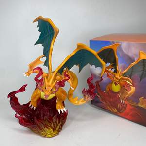 Figurine <span class=keywords><strong>Lumineuse</strong></span> Pokémon Charizard – Cadeau de Collection Anime, Modèle PVC Mignon, Ornement de Bureau - Product Image 2