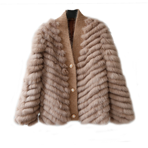 <span class=keywords><strong>Cappotto</strong></span> di Pelliccia Trendy da Donna per l'Inverno, Stile <span class=keywords><strong>Corto</strong></span> di Lusso, Elegante Pelliccia di Volpe Vera <span class=keywords><strong>Beige</strong></span> per Donna - Product Image 6
