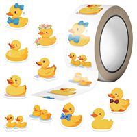 Autocollants animaux canard découpés à la forme, imperméables et durables, impression personnalisée, pelliculage mat/brillant, prêts à expédier, 500 pièces par rouleau