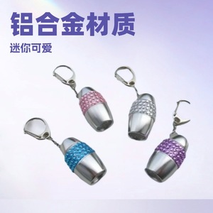 ไฟฉายพวงกุญแจรูปไข่ขนาดเล็กอลูมิเนียมอัลลอยด์ LED พร้อมไรน์สโตนสำหรับการเดินป่าตั้งแคมป์ใช้ในชีวิตประจำวัน - Product Image 4