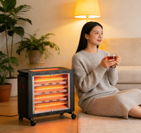 Chauffage infrarouge électrique au quartz 2400W pour l'UE, construction métallique, certifié CE, chauffage rapide, pour maison, bureau, garage