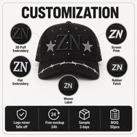 Casquette Snapback Noire Personnalisée en Daim, 6 Panneaux, Broderie Strass Fil Barbelé, Visière Courbée, Réglable, Vente en Gros, OEM, Faible MOQ