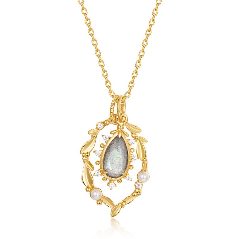 Vintage Organic Green Moss Agate Pendant