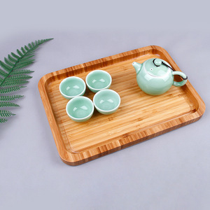 Plateau de service rectangulaire en bambou Youju, coins arrondis, écologique, pour thé, vaisselle, maison, hôtel, restaurant. - Product Image 4