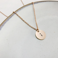 Tongxin nouveau collier point-virgule personnalisé survivant Dainty Zen acier inoxydable collier en or bijoux hommes femmes cadeau