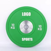 Set plat Bumper kompetisi CPU 5-25kg Logo kustom peralatan Gym nilai terbaik pelat berat dengan penutup CPU baja