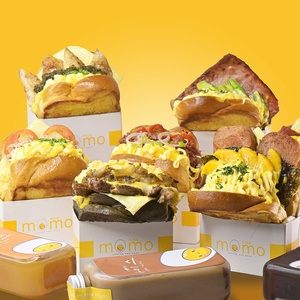 Tùy chỉnh giấy đưa ra container bánh mì nướng giữ khay bánh mì Hot Dog Donut trứng Waffle bánh sandwich hộp giấy, trứng thả hộp bánh sandwich - Product Image 6