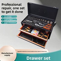 Ensemble d'outils de réparation automobile de 225 pièces, tiroir à trois niveaux, acier au chrome-vanadium, kit complet d'entretien automobile et domestique