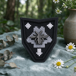 Custom Relief Metal Brand Logo <b>Sew</b> <b>On</b> <b>Label</b> Embroidered Base Metal Tag for Garment Decoration - Product Image 3