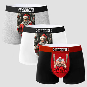 High Quality Breathable <b>Boxer</b> Brief Jacquard Logo DTG DTF Adults <b>Men</b> <b>Christmas</b> Printing Cotton <b>Boxer</b> Underwear for Women <b>Men</b> - Product Image 2
