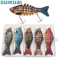 Appâts artificiels multi-couleurs en acier inoxydable de type nageur, multi-sections, pour la pêche en mer, directement de l'usine