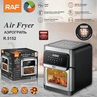 Four à friture sans huile RAF R.5152 12L 1800W avec fenêtre transparente, système de chauffage rapide et circulation d'air à 360° pour poulet rôti et repas en famille
