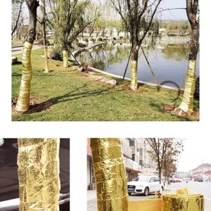 Golden <b>Tree</b> Wrapping Cloth Decorative Strips Medium <b>Weight</b> Metallic For Garden <b>Tree</b> Trunks And Pillars Home Textile Use - Product Image 1