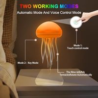 Lampe méduse silencieuse améliorée avec des jambes dansantes, lampe de chevet pour chambres à coucher, salon et cadeaux de Noël