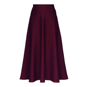 A-Line High Waist Midi Skirt Solid Color Mulberry Silk Women's Skirt Comfortable Spring Autumn Wear - Product Image 5