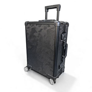 Valise intelligente haut de gamme de 20 pouces avec lecteur d'empreintes digitales, texture en fibre de carbone, bagage rigide avec serrure sans clé pour hommes et femmes en voyage - Product Image 3