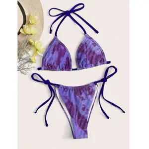 Cravate Colorant Bikini Sexy Licou Cou Cordon Maillots De Bain Pour Femmes