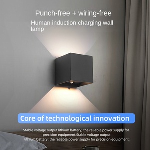 Không dây 4400mAh USB sạc <span class=keywords><strong>LED</strong></span> Tường ánh sáng cảm biến chuyển động thiết kế hiện đại nhôm xây dựng lên/xuống có thể điều chỉnh ấm áp - Product Image 5