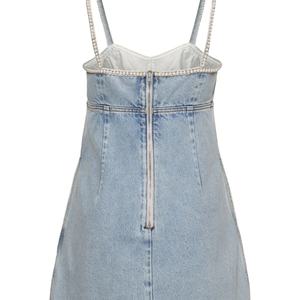 เดรสยีนส์สั้นทรงเข้ารูปประดับเพชร คุณภาพสูง ดีไซน์เซ็กซี่ สำหรับผู้หญิง ใส่ได้ในช่วงฤดูร้อน - Product Image 5