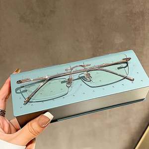 Gafas Ópticas de Titanio Puro para Hombre y Mujer, Modelo 2025, Montura Cuadrada sin Aro, Anti Luz Azul, para Lectura - Product Image 4