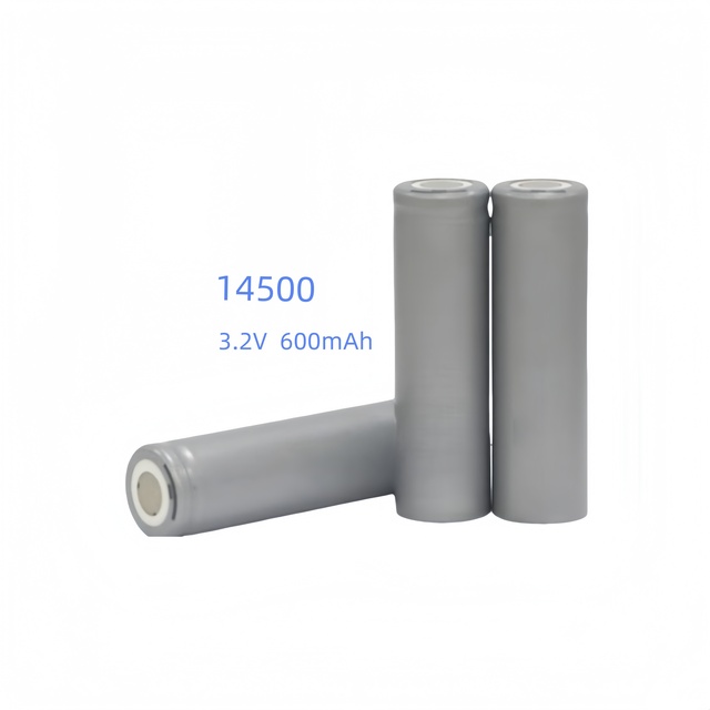 Rechargeable 14500 Cylindrical 600mAh Lifep04 Cells 3.2V 1C Charge Rate 3C Discharge Rate Cylindrical Lithium Ion Batteries