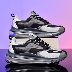 Chaussures <span class=keywords><strong>de</strong></span> course décontractées pour hommes respirantes à coussin d'air Automne 2024 Blanc Gris <span class=keywords><strong>Noir</strong></span> Taille 46 Chaussures en maille pour hommes - Product Image 3