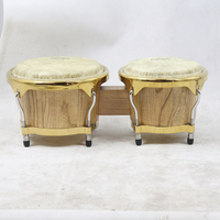 Bongo Drum Percussion Instrument Classic Wood Cowhide Heads High Quality Ergonomic Design Customizable Logo Size Factory