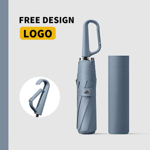 Ô dù tự động Khóa vòng chống gió Ô du lịch gấp 3 lớp Lớp phủ đen Sợi thủy tinh Sườn <span class=keywords><strong>Polyester</strong></span> Bảo vệ tia cực tím Di động - Product Image 5