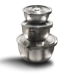 Batterie de cuisine 3 pièces en acier inoxydable 304 peu encombrante, facile à nettoyer - Product Image 1