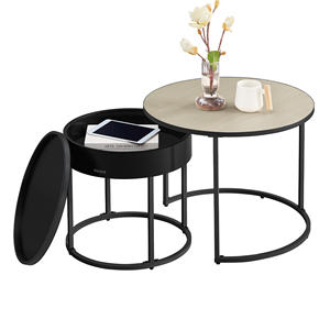 <span class=keywords><strong>Mesa</strong></span> de centro VASAGLE para sala de estar, <span class=keywords><strong>mesa</strong></span> de centro, <span class=keywords><strong>mesa</strong></span> de anidación moderna de fácil montaje, Juego de 2 mesas de centro redondas - Product Image 5