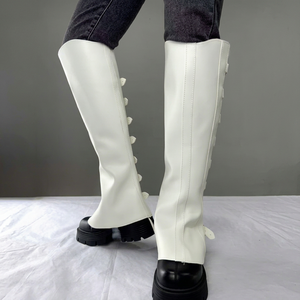Custom Genuine Leather Case Horse Riding Gaiters Premium Cowhide Equestrian <b>Half</b> <b>Chaps</b> Leg Protectors Unisex LHC-0051 - Product Image 1