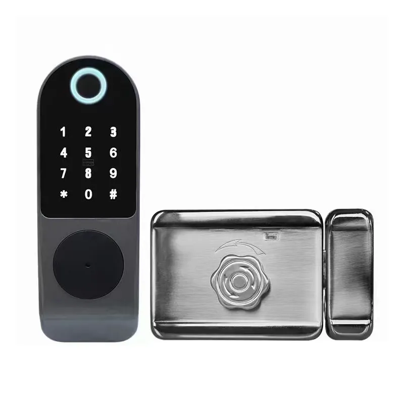 Best Verkochte Multi-Talen Voice Guide Home Deur Lock Smart Deurslot Met Vingerafdruk Wachtwoord Tuya App Card Sleutels
