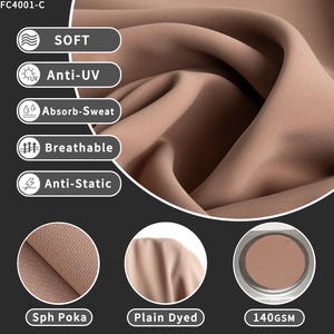 Nuevo Lanzamiento 2026, Tela de Alto Rendimiento, Suave, Anti-UV, Absorbente de Sudor, Transpirable, Antiestática, 140GSM, Lisa, Teñida, 100% Poliéster, Sph <span class=keywords><strong>Poka</strong></span> - Product Image 4