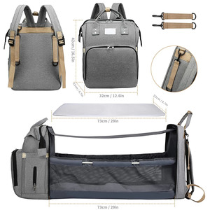 Großhandel funktionelle Neugeborene faltbare Betttasche Hülle Nappy Mommy wasserdichter Mummy <span class=keywords><strong>Baby</strong></span> Windel-Rucksack mit Wickelstation - Product Image 4